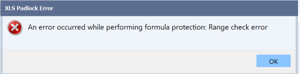 XLSPadlock error