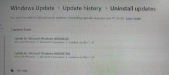DELETED WINDOWS UPDATES